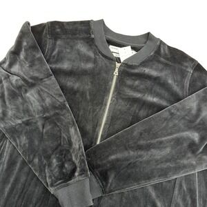 NWT Tommy Hilfiger Woman 2X Black Velour Zip Front Bomber Jacket MSRP $69